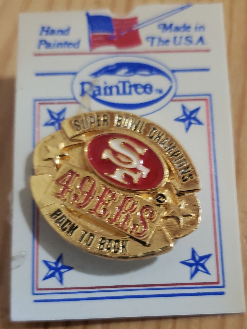 Vintage Back To Back San Francisco 49ers Super Bowl Champions Gold Pin